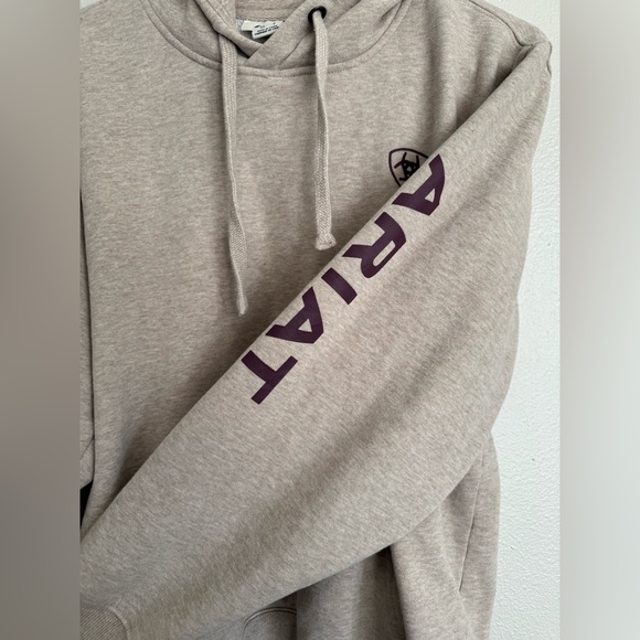 Ariat Women Oatmeal Heather Hooded Sweatshirt - Picture 4 of 4